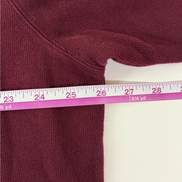 Lands' End Men's XXLT  Bedford Rib Quarter Zip Burgundy Sweater pullover - Picture 10 of 12